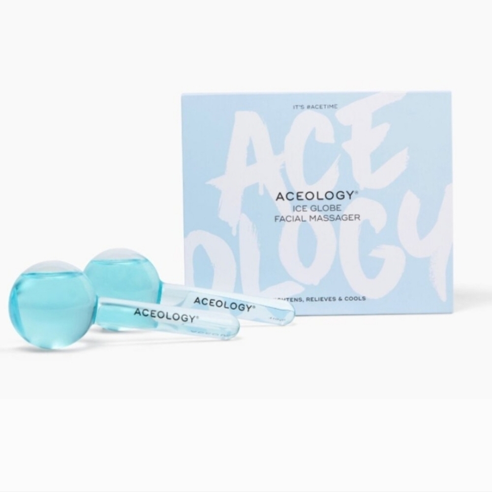 Aceology Blue Ice Globe Facial Massager Set New